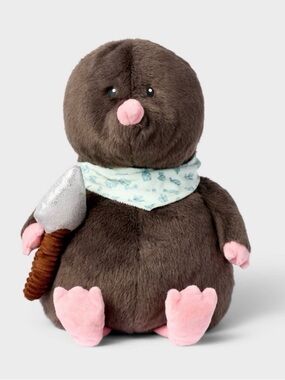 Gigglescape Mole Plush W/ Scarf & Spade Stuffed Animal Toy 12" NWT